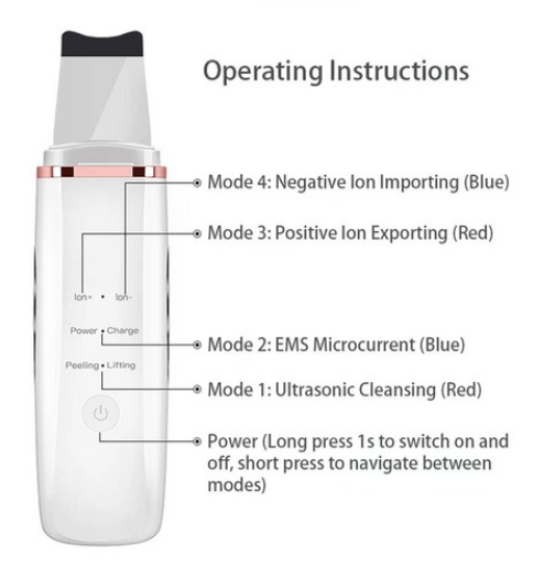피부관리기 초음파 피부 스크러버 이온 얼굴 청소 삽 필링 여드름 여드름 제거 레드 라이트 테라피 페이셜 갈바닉 스파 머신